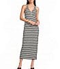 GB Striped Faux Button Front Coordinating Halter Top - Image 3