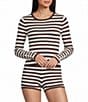 GB Striped Long Sleeve Coordinating Knit Sweater Top - Image 1
