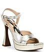 GB Super-Model Metallic Leather Square Toe Platform Dress Sandals - Image 1