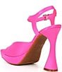 Color:Inferno Pink - Image 3 - Super-Model Satin Square Toe Platform Dress Sandals