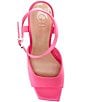 Color:Inferno Pink - Image 5 - Super-Model Satin Square Toe Platform Dress Sandals
