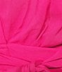 Color:Fuchsia - Image 3 - Tab Sleeve Wrap Dress