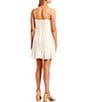 Color:White - Image 2 - Textured Sleeveless Mini Wrap Dress