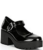 Color:Black - Image 1 - This-Love Patent Lugged Platform Mary Janes