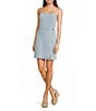 GB Lace-Up Tie Back Denim Mini Dress - Image 1