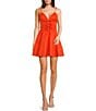 GB Tie Front Mini Dress, Color:Orange - Image 1