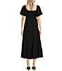 GB Tie Neck Short Sleeve Tiered Maxi Dress - Image 2