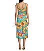 Color:Aqua Multi - Image 2 - Tie Shoulder Floral Midi Dress