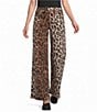GB Tie Waist Leopard Print Baggy Jeans - Image 1