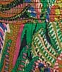 GB Tiered Coordinating Tropical Print Mini Skirt, Color:Green/Black - Image 4