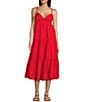 Color:Red - Image 1 - Tiered Maxi Dress