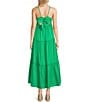 GB Tiered V-Neck Sleeveless Tie-Back Maxi Dress, Color:Green - Image 2