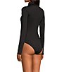 Color:Black - Image 2 - Turtleneck Long Sleeve Bodysuit