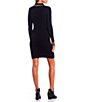 Color:Black - Image 2 - Varsity Knit Polo Sweater Dress