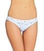 GB Vintage Sea Garden Print Classic Hipster Swim Bottom, Color:Blue - Image 1