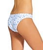 GB Vintage Sea Garden Print Classic Hipster Swim Bottom, Color:Blue - Image 2