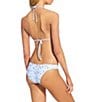 GB Vintage Sea Garden Print Knife Pleat Triangle Swim Top