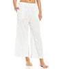 Color:White - Image 1 - Wide Leg High Waisted Coordinating Swim Cover-Up Pants