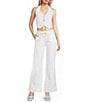 GB Wide Leg Tie Waist Denim Pants - Image 3