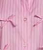 GB Woven Long Sleeve Bow Button-Front Top, Color:Pink Multi - Image 4