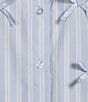 GB Woven Long Sleeve Bow Button-Front Top, Color:Blue Multi - Image 4