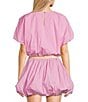 GB Woven Stripe Poplin Puff Coordinating Blouse, Color:Pink Multi - Image 2