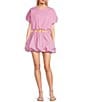 GB Woven Stripe Poplin Puff Coordinating Blouse, Color:Pink Multi - Image 3