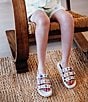 Color:New York White - Image 1 - x DANNIJO Girls' Kaia Rainbow Jewel Embellished Banded Sandals (Youth)