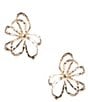 Gemma Layne 3D Metal Flower Stud Earrings, Color:Gold - Image 1