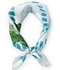 Gemma Layne Blue Beach Scene Silk Square Scarf - Image 1