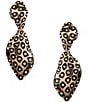Gemma Layne Cheetah Print Statement Drop Earrings, Color:Black/Crystal - Image 1