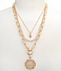 Gemma Layne Compass Pendant Short Multi-Strand Necklace - Image 1