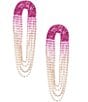 Color:Pink Multi - Image 1 - Crystal Ombre Drape Statement Drop Earrings