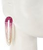 Color:Pink Multi - Image 2 - Crystal Ombre Drape Statement Drop Earrings