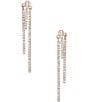 Color:Gold/Crystal - Image 1 - Crystal Pave Double Stick Front Back Earrings