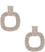 Gemma Layne Crystal Pave Rectangular Stud Open Orbital Drop Earrings, Color:Gold/Crystal - Image 1