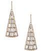 Color:Gold/Crystal - Image 1 - Crystal Stone Pave Edge Triangle Drop Earrings
