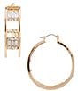 Gemma Layne Crystal Stone Square Wire Hoop Earrings - Image 1