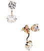 Gemma Layne Cubic Zirconia Stone Front Back Earrings, Color:Gold/Crystal - Image 1
