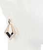 Gemma Layne Diamond Two-Tone Rhinestone Detail Drop Earrings, Color:Gold/Black - Image 2