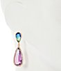 Gemma Layne Double Teardrop Stone Drop Earrings, Color:Multi - Image 2