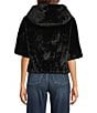Gemma Layne Faux Fur Zip Hooded Jacket, Color:Black - Image 2