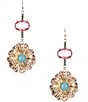 Color:Multi - Image 1 - Flower and Stone Statement Drop Earrings
