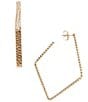 Gemma Layne Hammered Textured Wire Open Diamond Drop Earrings - Image 1