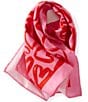 Gemma Layne Heart Silk Square Scarf, Color:Pink - Image 1