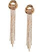 Gemma Layne Knot Earring with Stone Tassel Earrings, Color:Gold/Crystal - Image 1