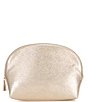 Color:Gold - Image 1 - Large Vegan Leather Oval Cosmetic Pouch