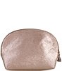 Color:Bronze - Image 2 - Large Vegan Leather Oval Cosmetic Pouch
