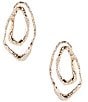 Gemma Layne Mismatch Organic Ovals with Pave Drop Earrings, Color:Gold - Image 1