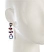 Gemma Layne Multi Color Stone Ombre Teardrop Linear Earrings, Color:Gold/Multi - Image 2